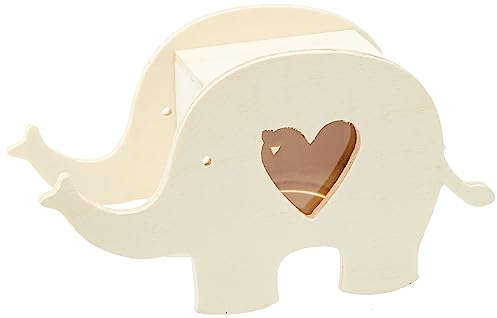 Rayher Spardose Elefant, Holz, FSC zertifiziert, natur, 16,4 x 5,5 x 9 cm, Kinderspardose aus Holz, mit Sichtfenster, ohne Schlüssel, Spardose zum Bemalen, 62967505