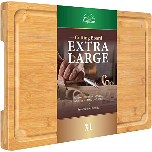 Empune Extra Large Cutting Board, 17.6 Bamboo Cutting Boards for Kitchen