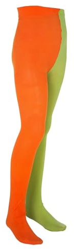 Maskworld Pippi Langstrumpf Strumpfhose für Kinder - grün/orange (122/140) - Kostüm-Zubehör für Karneval, Halloween & Motto-Party