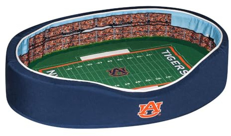 StadiumSpot Officially Licensed NCAA Premium Oval Dog Bed, Auburn, Medium