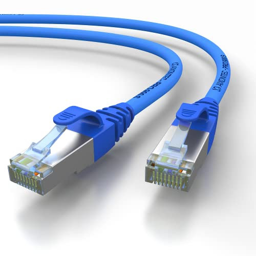 AIXONTEC 15,0m CAT 7 Profi-Netzwerk-LAN-Kabel-Blau Cat6a Profi-Patchkabel SFTP (Pimf) 10 Gigabit Ethernet Kat7-LANKabel HIGHEND Cat7 S/FTP flex Powerlan-Kabel Switch Router Access Point