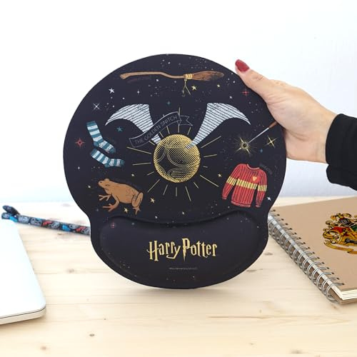 WONDEE Harry Pott ergonomisk musmatta med gyllene Snitch-design, Nimbus 2000 och mer - Harry Potter-gåvor