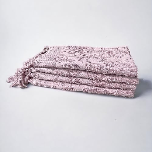 DONE 4-er Set Gästetuch 30 x 50 cm Provence Ornaments Old Rosé