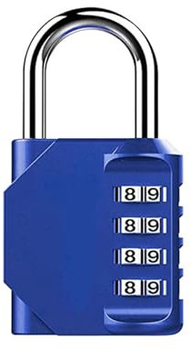 Kombinationsschloss, 4-stellige zurücksetzbare Vorhängeschloss für Schule Gym Sport Schließfach, Zaun, Werkzeugkasten, Fall, Schrank Lagerung- einfach zu bedienen und Set (Blau)
