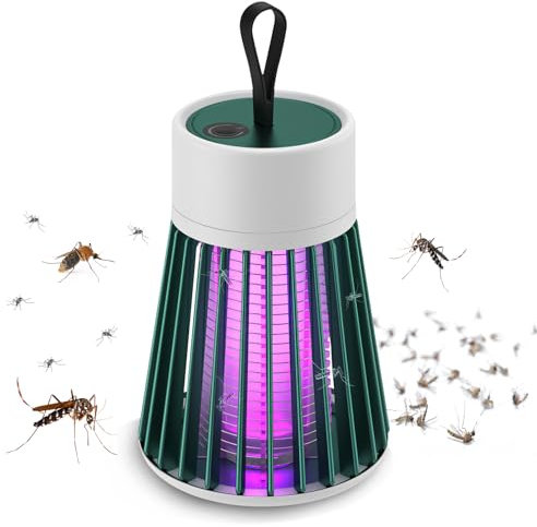 Mozzguard Mosquito Zapper, Mozz Guard Mosquito Zapper con lámpara UV, recargable por USB, con capacidad de batería de 2000 mAh, lámpara antimosquitos para camping, jardines interiores (verde)