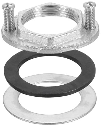 QUARKZMAN Écrou de Blocage Hexagonal à Filetage Femelle 1-1/4 Pouce (31 mm) en Acier Inoxydable 304 avec Joint d'Étanchéité pour Lavabo de (Taille Totale : 54x42,5 mm)