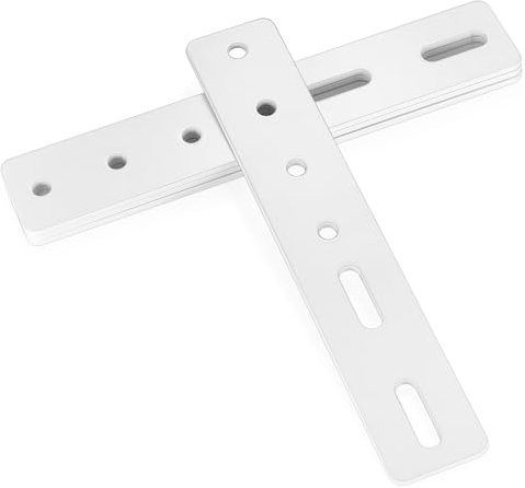 4 Pz Piastra di Giunzione Piana, Staffe Piatte Lamiera Forata, Staffe Piastra di Fissaggio, Staffe Perforate Connettore, Lastrina di Giunzione Piatta con 6 Foro per Legno Mobili, Bianco/200 x 36 mm