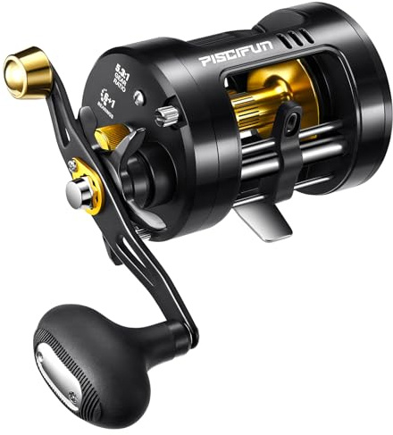 Piscifun Chaos Pro CNC Baitcasting Reel, Black & Gold Right Hand