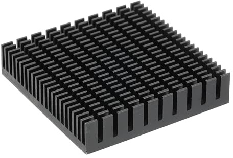 PATIKIL Heatsink 50x50x11mm, Aluminum Cooler Radiator Heat Sink with Thermal Blue Sticker for Raspberry Pi Chip CPU Power Transistor FET IC Power Amplifier, Black