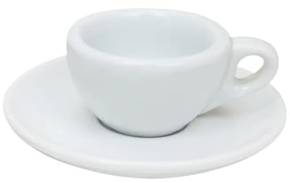 YETGFBH Tazze Caffe,Tazzine Caffè da Bar Tazza Da Caffè Espresso Bianco Puro Con Piattino Da 50 Ml, Tazza Da Caffè In Ceramica Spessa Isolata, Porcellana(1 Tazza, 1 Piatto)