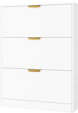 VOWNER Meuble Chaussures, Meuble de Rangement à Chaussures Armoire, Commode à Chaussures, Meuble d'entrée Rangement pour Chaussures, 80 x 17 x 107 cm