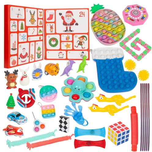 Advent Calendar 2025 Pop Bubble Advent Calendar 2025 for 24 Days, Christmas Countdown Calendar Surprise Box Holiday Christmas Countdown Advent Calendar