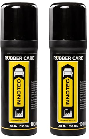 INNOTEC Rubber Care 2 pezzi 100 ml – Rullo per la cura di guarnizioni di veicoli, gomme di porte, telai di finestre e altre superfici in gomma – previene la disidratazione, la formazione di crepe e il