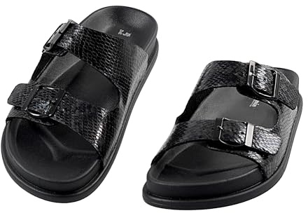 CLEIKS Zoccoli Pantofole Donna Comode Sandali Plateau Eleganti Scarpe Estive Regalo Festa Mamma Slipper EU 36-41 (Nero, 37 EU, WES260443-0)