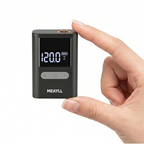 Mini bomba de bicicleta eléctrica con manómetro, 120 PSI Mini bomba para parada de coche e inflado rápido, 500 mAh, bomba de aire para bicicleta con válvula Presta y Schrader para bicicleta de