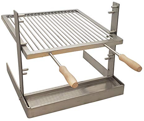 SpitJack Portable Camping Grill, Argentine Santa Maria Grate, Drip Pan