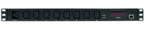 LogiLink Professional PDU8P01 högkvalitativ IP 19 grenuttag 8-vägs med omkopplare, mät/varningsfunktion, temperatur och fuktighetssensor svart