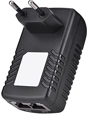 Sonew Inyector PoE de 48V Equipo de Red Toma de Corriente PoE Enchufe de Pared Adaptador Ethernet Fuente de alimentación PoE para cámara IP, WAP