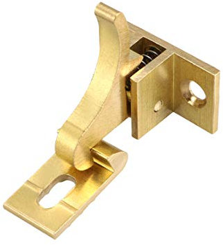 sourcing map Flip Door Latch 28x15mm Gate Latch Brass Bar Latch Hasp Sliding Lock for Cabinet Window, Gold Tone