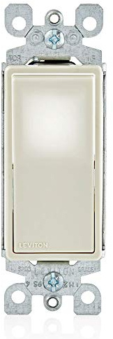 Leviton 15 Amp Decora LED Illuminated Light Wall Switch, Single-Pole, L5611-2T, Light Almond