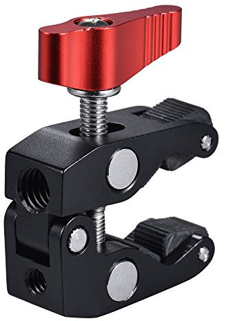Andoer Super Clamp Trípode articulado Cabeza de Bola, Abrazadera de Cabeza esférica multifunción con Adaptador de Rosca de 1/4 de 3/8 Pulgadas para cámaras, luz Flash, trípode, Monitor LCD/DV