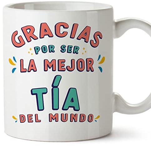 MUGFFINS Tazas para TÍA - En Español - Gracias por ser el mejor - 11 oz / 330 ml - Regalo original y divertido