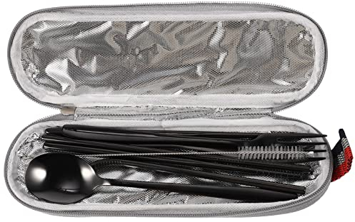 Happyyami Utensili Da Viaggio Borsa Stoviglie Portatili Per Esterni Kit Di Utensili Da Campeggio Cucchiaio e Forchetta Portatili Per Picnic e Escursioni