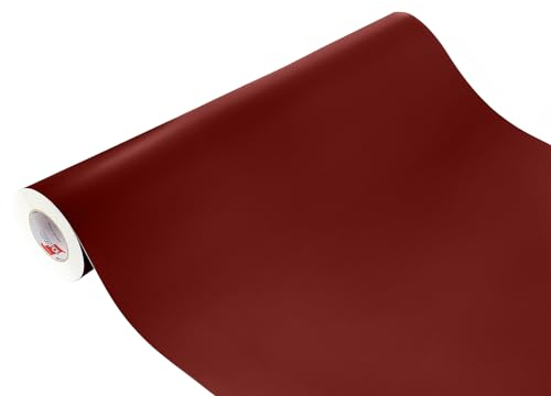 Möbelfolie selbstklebend 100x50 cm | Einfarbig Klebefolie für Möbel | Klebefolie Möbel – einfache Anwendung, ideal für die Renovierung von Küche oder Bad | Möbelfolie | Burgundrot Matt