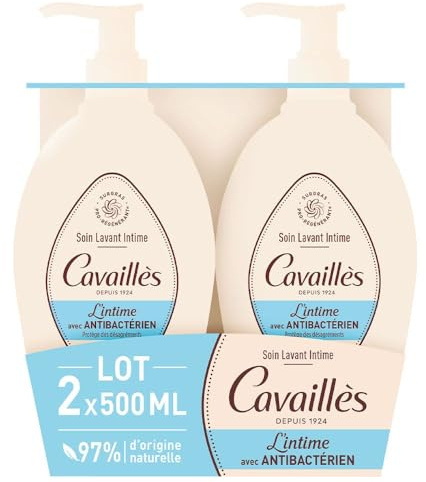 Rogé Cavaillès Intim toalettvård med antibakteriell uppsättning med 2 x 500 ml