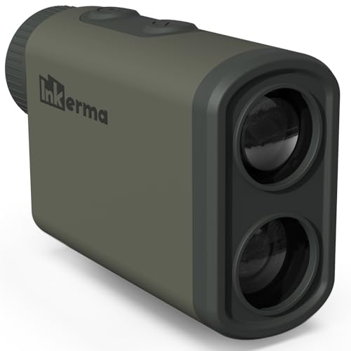 Telemetro Caccia, Inkerma Telemetro da Caccia, Misura della Distanza di 1200m con Ingrandimento 6X, Display LCD, Alta Precisione per Misura di Angolo/Velocità/Scansione/Compensazione di Pendenza
