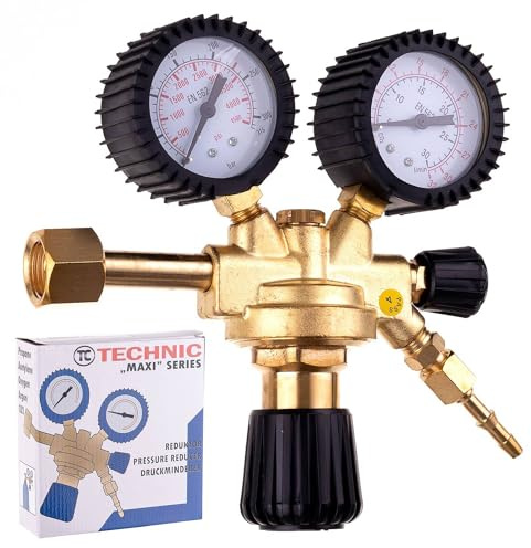 TC TECHNIC Riduttore di pressione Argon CO2, regolatore di pressione, valvola gas MIG MAG WIG TIG protezione
