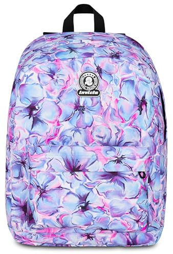 Invicta Ollie Fantasy, sac à dos unique, lilas, poche porte-bouteille, poche pour PC 14, sac à dos d'école, fille et fille, lilas, Taglia unica, Moderne