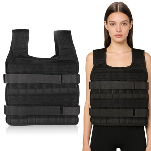 Weighted Vest for Strength Training 15KG Weighted Vest Excluding Counterweights for Men Women Breathable Mesh Adjustable Runningvest Walking Strength Training Running Workout