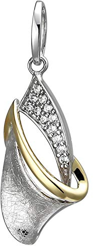 Jobo Damen-Anhänger aus 925 Sterling Silber Bicolor mit 12 Zirkonia