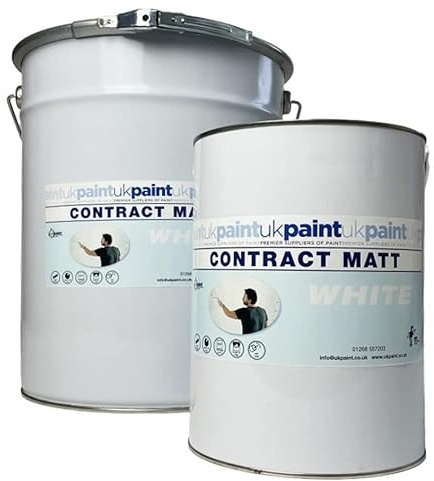 UK PAINT - Contract Matt Emulsion Paint - 20L - Brilliant White