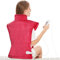 Electric Heating Pad for Back Neck and Shoulders 60x100cm, Heated Warmer with Waist Strap, 6 Heat Levels, Auto-Off Timer, Mia&Coco - Comfort Red