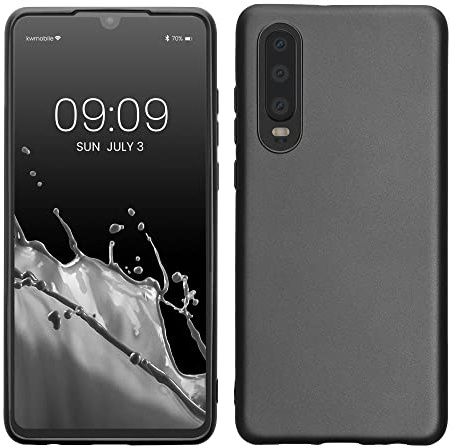 kwmobile Case kompatibel mit Huawei P30 Hülle - Schutzhülle aus Silikon metallisch schimmernd - Handyhülle Metallic Grau