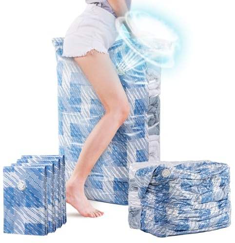 TAILI Würfel Vakuumbeutel Groß, 4 PCS vakuumbeutel für kleidung Jumbo für Bettdecken, Decken, Bettwäsche, Steppdecken, Kleidung (80x100x38 cm)