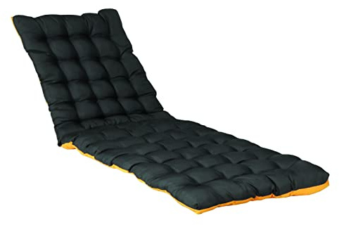 Atout Ciel Cuscino trapuntato bicolore per bagno di sole, lettino in tessuto idrorepellente 190 x 60 cm, 4 varianti, giallo/antracite
