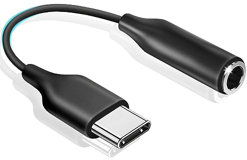 Adattatore USB C a Jack 3.5 mm per Cuffie, Adattatore Audio Aux USB Tipo C a Jack per Cuffie Compatibile con Samsung Galaxy S22 S21 S20 Note 20 A73 A53 A33, Huawei, Google Pixel e Altro, Nero