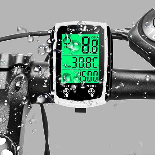 Computer da bicicletta, tachimetro impermeabile e contachilometri, GPS, con display LCD retroilluminato per ciclismo