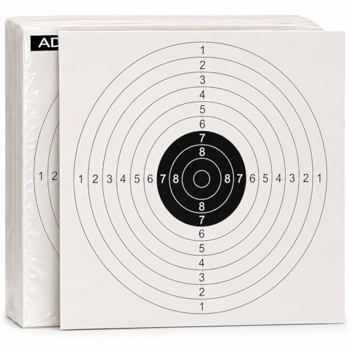 ADCHOP Cibles 14 x 14 cm Lot de 100 pièces en Carton de 6 g pour tir au Blanc : Airsoft, Air comprimé, Perdigon Balin. Normes pour la Pratique et la compétition