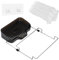 Modixun Kitchen Sink Strainer with Self-Draining Sponge Holder, Stainless Steel Corner Sink Strainer Basket with 50pcs Sink Filter Mesh Bag, Foldable Sink Food Catcher, Black
