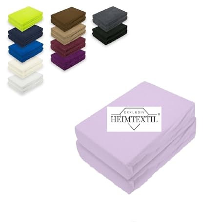 EXKLUSIV HEIMTEXTIL Frottee Spannbettlaken Rundumgummizug Marke Doppelpack 90 x 200 cm Flieder