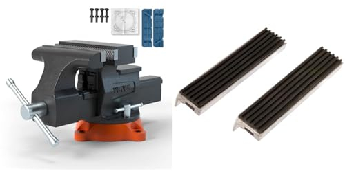 VEVOR Étau Établi Polyvalent Largeur Mâchoire 16,7 cm Étau Atelier Enclume Fonte Ductile Ouverture & BGS 3045 | Mors de protection pour étau | aluminium | largeur 150 mm | 2 pièces