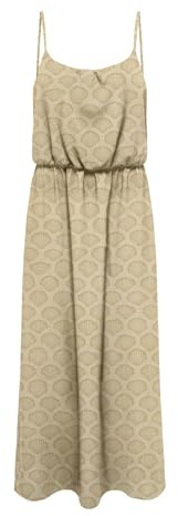 Onlnova Life Vis Strap Maxi Dress AOP, Biscotti, 40