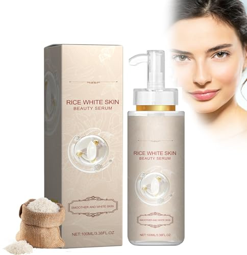 Rice Toner Gesichtswasser, Reis Toner mit Rice Serum, Reiswasser Toner, Whitening Blemish Serum, Gesichtsserum Reduziert Dunkle Flecken