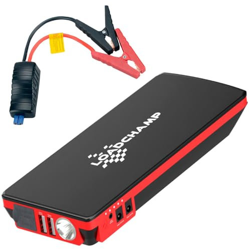 LOADCHAMP Starthilfe Powerbank 18000mAh 650A 12V Auto Starthilfe Jump Starter Starthilfegerät Autobatterie Starthilfe Power Bank Ladegerät USB