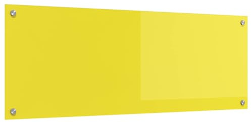 vidaXL Küchenrückwand Gelb 110 x 40 cm Gehärtetes Glas, Moderne Küchenrückwand, langlebiger hitzebeständiger Glas-Schutz, schlankes Upgrade für den Kochbereich, minimalistisches Schutzpanel