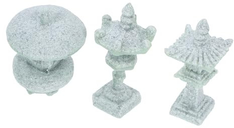 Kisangel 3 Piezas Linterna De Piedra Japonesa Decoración De Jardín Figuras De Pagoda Miniatura Faroles De Jardín para Acuario Terrario Zen Bonsái Faroles Miniatura